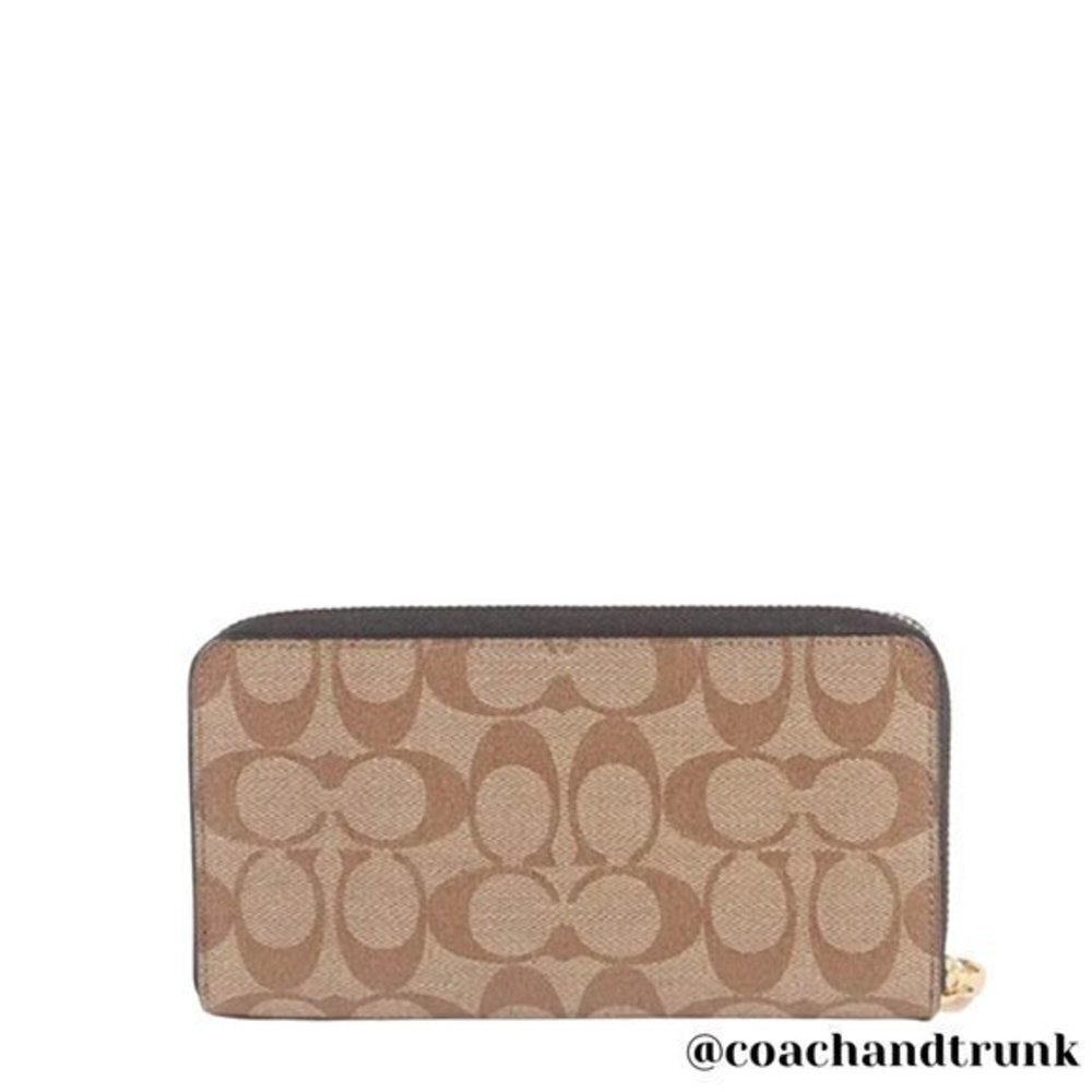 COACH 2 PCS NWT Ellie File Bag Khaki Black And Long Zip Around Wrist Strap - Picture 9 of 13